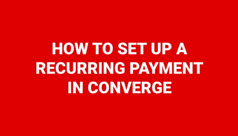 How to schedule a recurring payment in converge