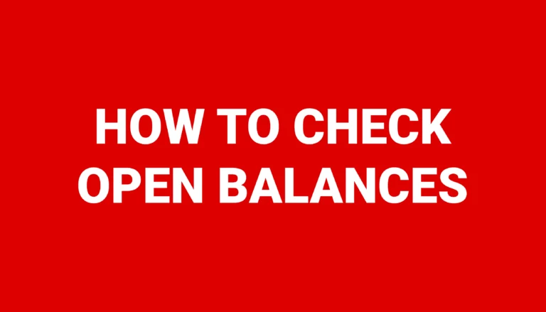 How to check open balances in Captira
