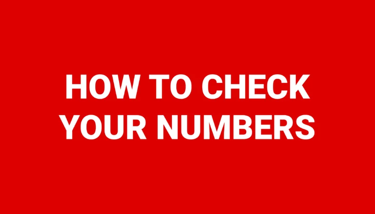 How to check your numbers