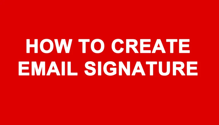 How to create email signature
